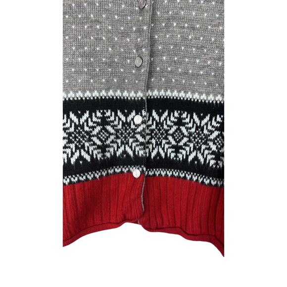 Vintage Tally Ho Women’s Wool Cardigan Sweater Fair Isle Size Petite Medium - Picture 2 of 6
